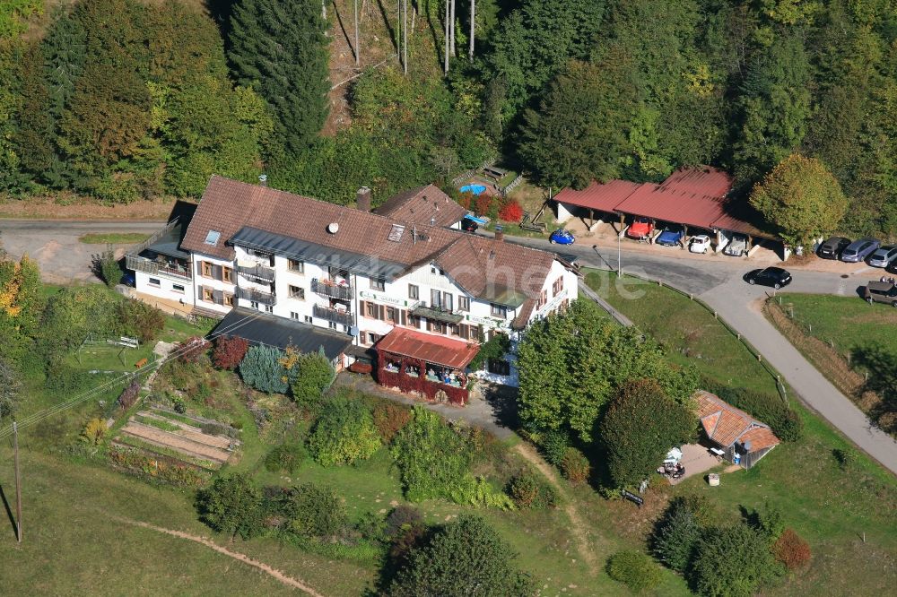 Schopfheim von oben - Gebäude des Restaurant Berggasthof Waldhaus in Schopfheim im Bundesland Baden-Württemberg