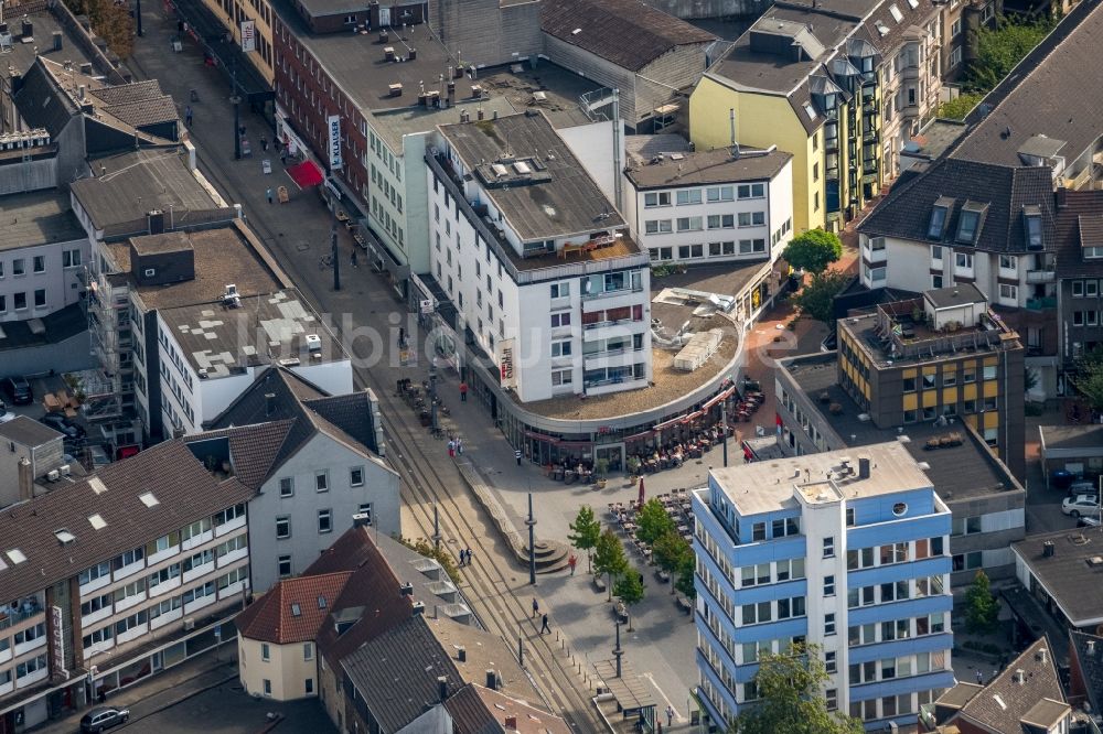 Witten aus der Vogelperspektive: Gebäude des Restaurant Cafe Extrablatt Witten in Witten im Bundesland Nordrhein-Westfalen, Deutschland