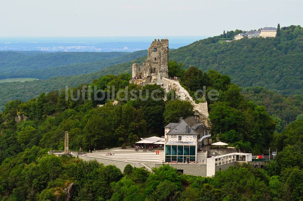 Königswinter aus der Vogelperspektive: Gebäude des Restaurant Drachenfels. Restaurant & Eventlocation in Königswinter im Bundesland Nordrhein-Westfalen, Deutschland