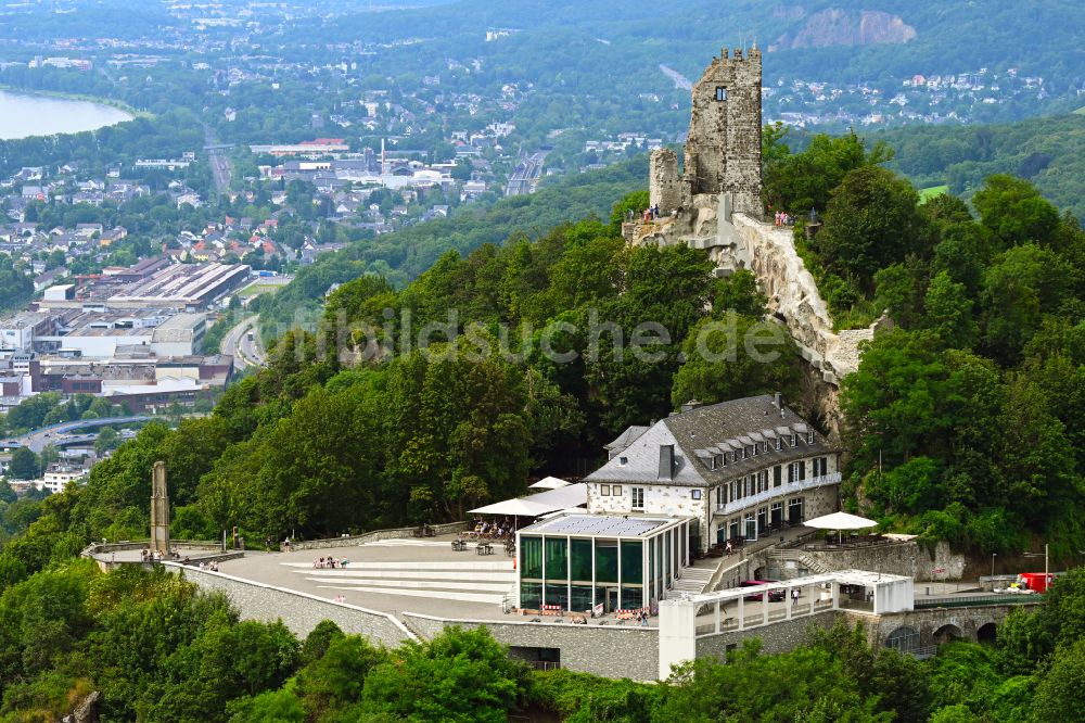 Luftbild Königswinter - Gebäude des Restaurant Drachenfels. Restaurant & Eventlocation in Königswinter im Bundesland Nordrhein-Westfalen, Deutschland