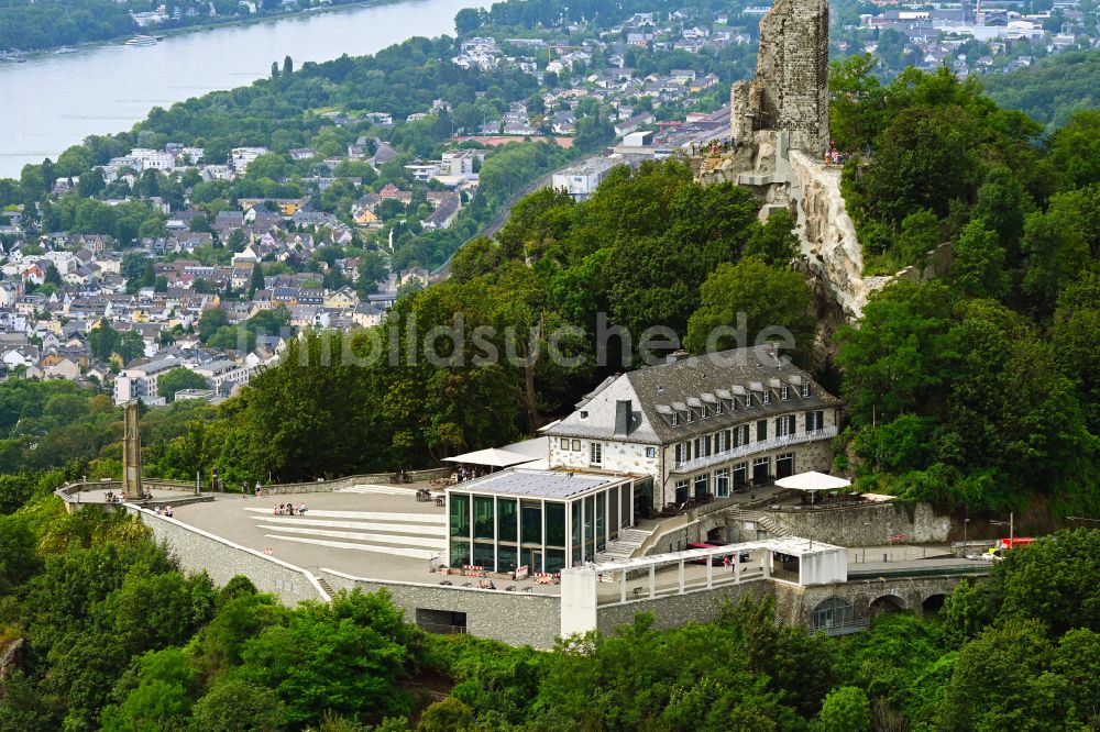 Luftaufnahme Königswinter - Gebäude des Restaurant Drachenfels. Restaurant & Eventlocation in Königswinter im Bundesland Nordrhein-Westfalen, Deutschland