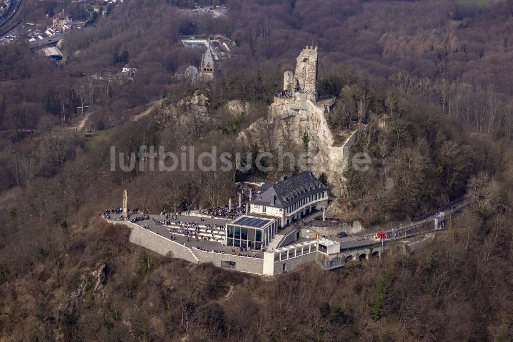 Luftbild Königswinter - Gebäude des Restaurant Drachenfels. Restaurant & Eventlocation in Königswinter im Bundesland Nordrhein-Westfalen, Deutschland