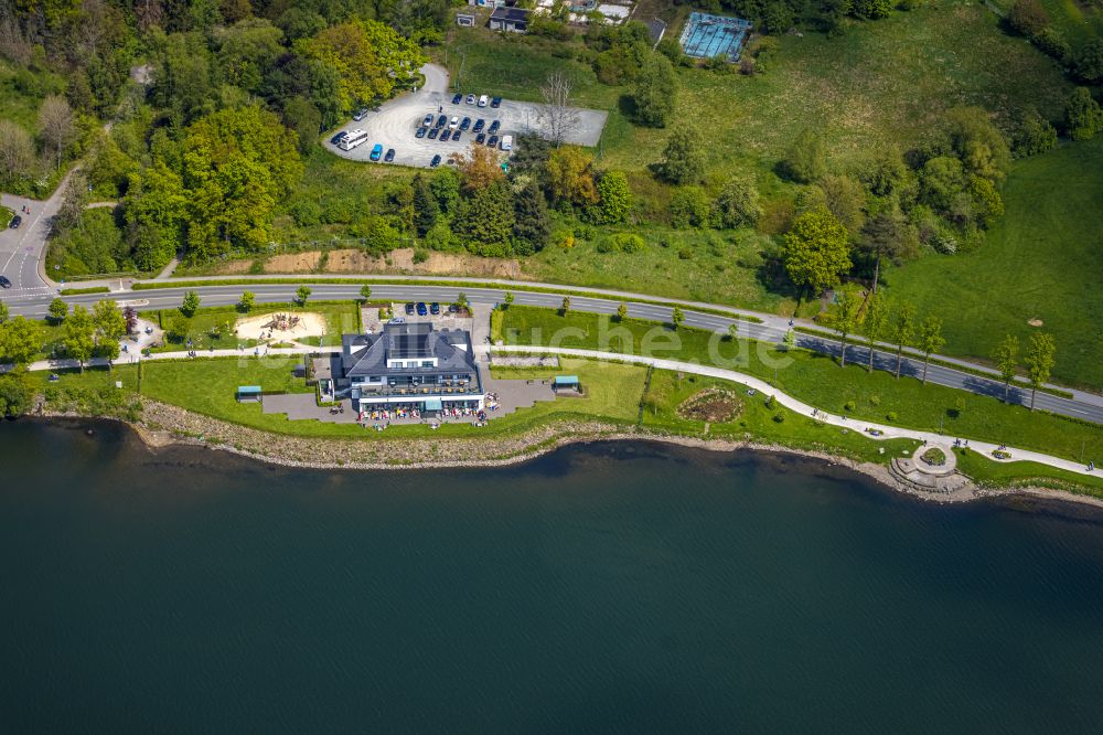 Amecke von oben - Gebäude des Restaurant Heimathafen Grote in Amecke im Bundesland Nordrhein-Westfalen, Deutschland