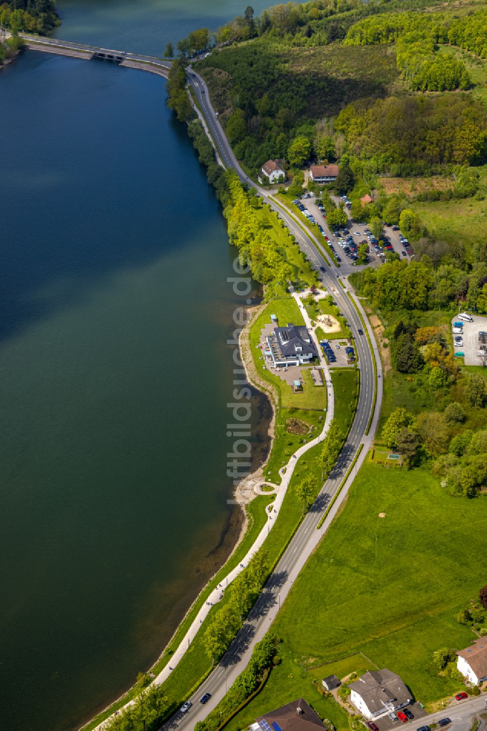 Luftaufnahme Amecke - Gebäude des Restaurant Heimathafen Grote in Amecke im Bundesland Nordrhein-Westfalen, Deutschland