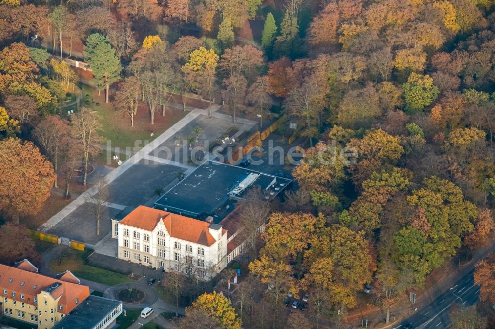 Hamm von oben - Gebäude des Restaurant Kurhaus Bad Hamm in Hamm im Bundesland Nordrhein-Westfalen