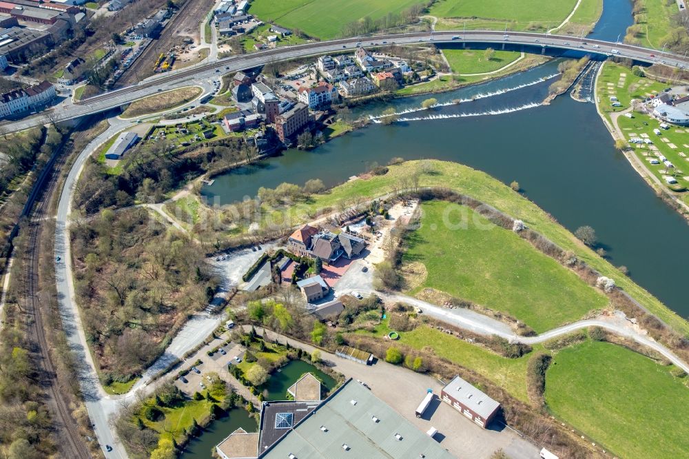 Luftaufnahme Hattingen - Gebäude des Restaurant Landhaus Grum in Hattingen im Bundesland Nordrhein-Westfalen, Deutschland