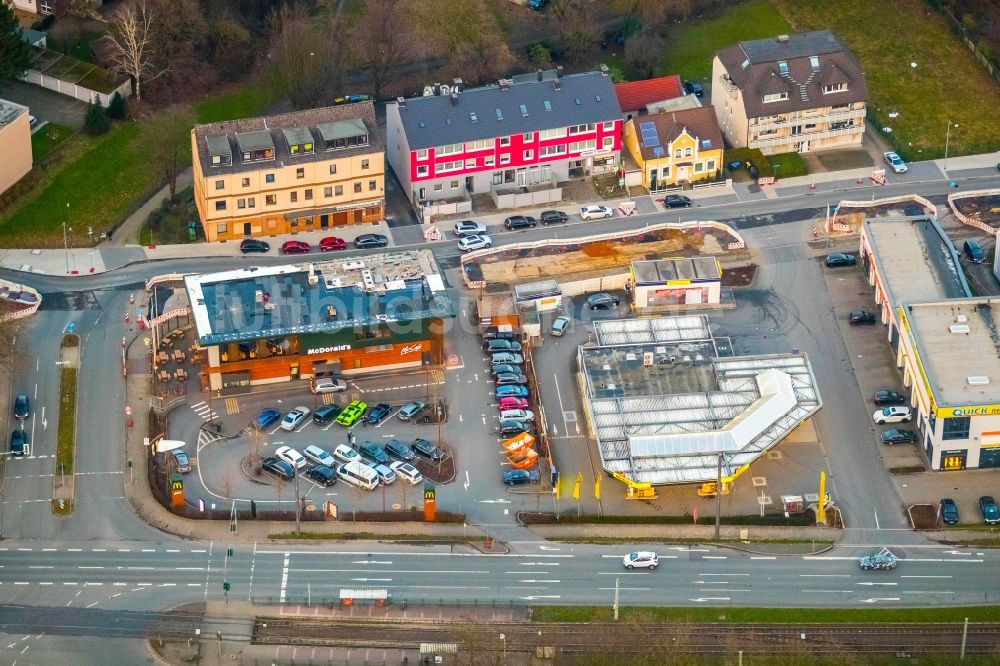 Luftaufnahme Bochum - Gebäude des Restaurant McDonald's Restaurant an der Alte Wittener Straße Ecke Wittener Straße in Bochum im Bundesland Nordrhein-Westfalen, Deutschland