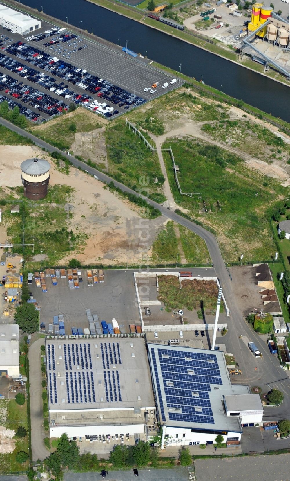 Frankfurt am Main von oben - Gebäude der RMB Rhein-Main Biokompost GmbH in Frankfurt am Main im Bundesland Hessen