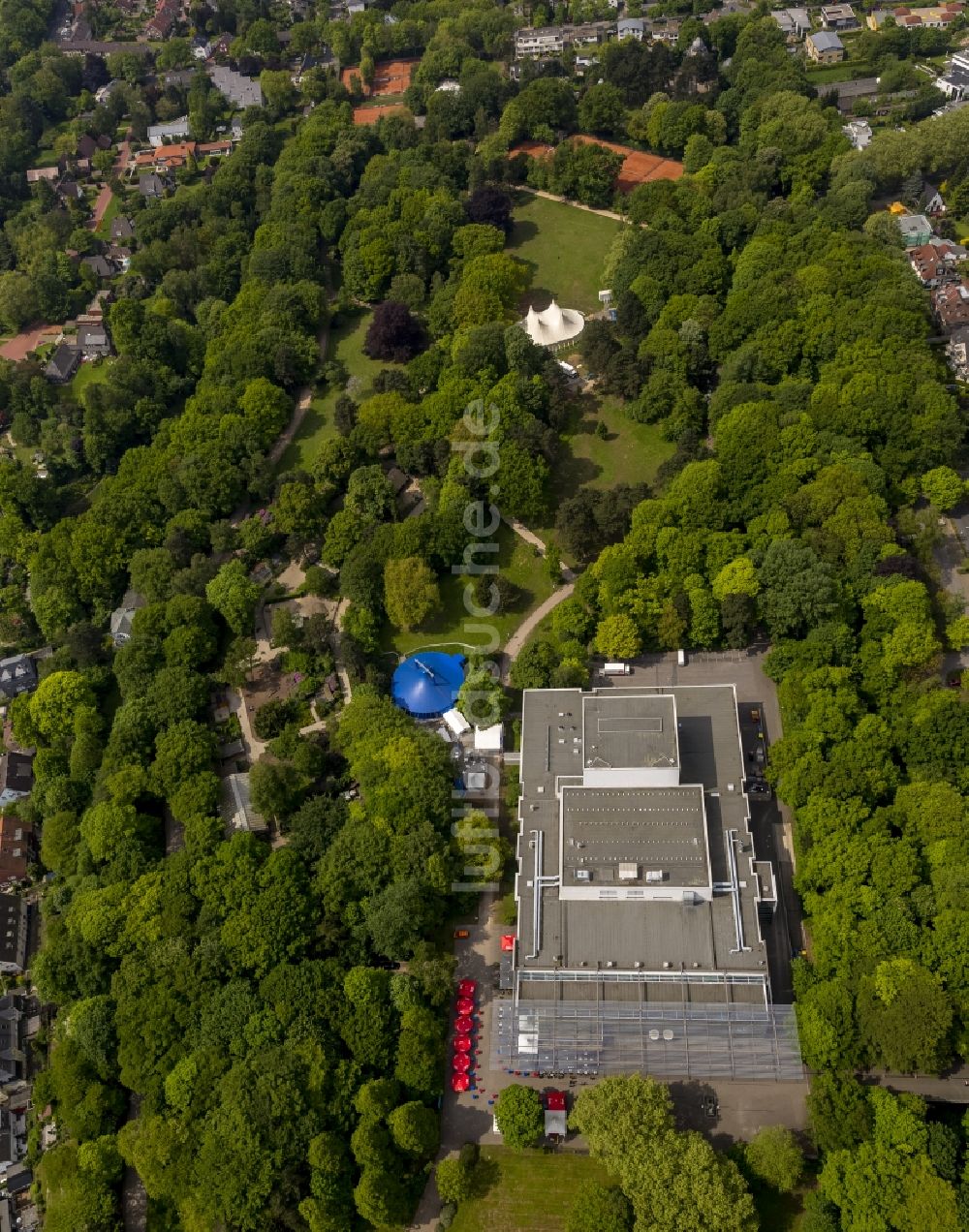 Recklinghausen aus der Vogelperspektive: Gebäude des Ruhrfestspielhaus, Sitz der Ruhrfestspiele 2014 in Recklinghausen im Bundesland Nordrhein-Westfalen NRW