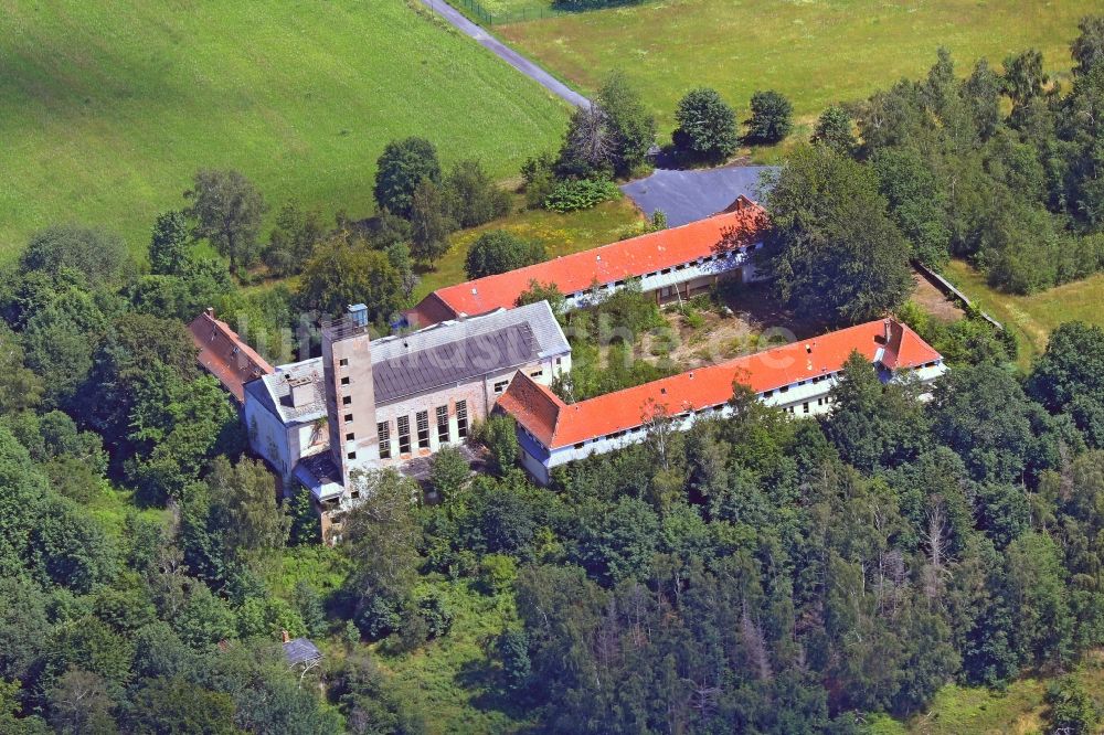 Luftbild Ottendorf - Gebäude- Ruine des leerstehenden Bauwerkes Endlerkuppe in Ottendorf im Bundesland Sachsen, Deutschland