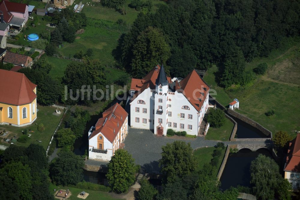 Luftbild Belgershain - Gebäude und Schlosspark des Schloß Belgershain in Belgershain im Bundesland Sachsen