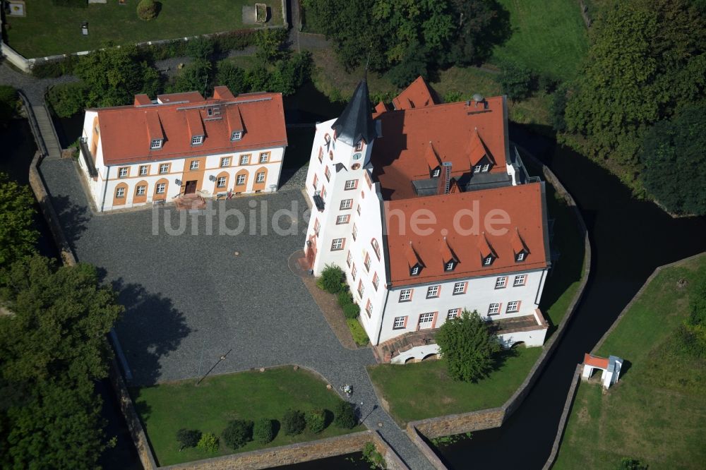 Luftaufnahme Belgershain - Gebäude und Schlosspark des Schloß Belgershain in Belgershain im Bundesland Sachsen