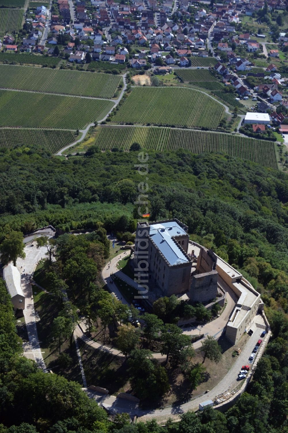 Luftbild Neustadt an der Weinstraße - Gebäude und Schlosspark des Schloß Das Hambacher Schloß in Neustadt an der Weinstraße im Bundesland Rheinland-Pfalz