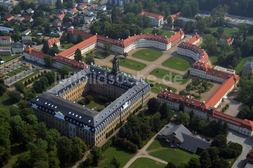 Luftaufnahme Wermsdorf - Gebäude und Schlosspark des Schloß Hubertusburg Wermsdorf in Wermsdorf im Bundesland Sachsen