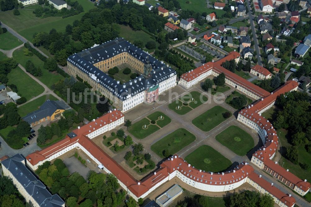 Luftaufnahme Wermsdorf - Gebäude und Schlosspark des Schloß Hubertusburg Wermsdorf in Wermsdorf im Bundesland Sachsen