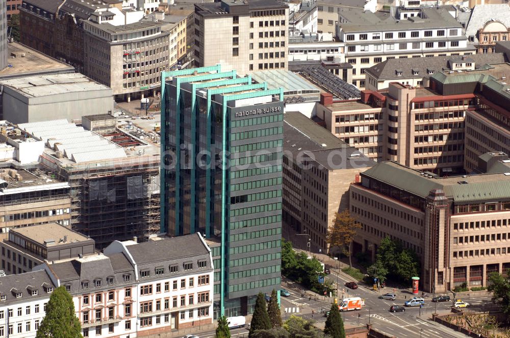 Frankfurt am Main von oben - Gebäude der Schweizer-National in Frankfurt