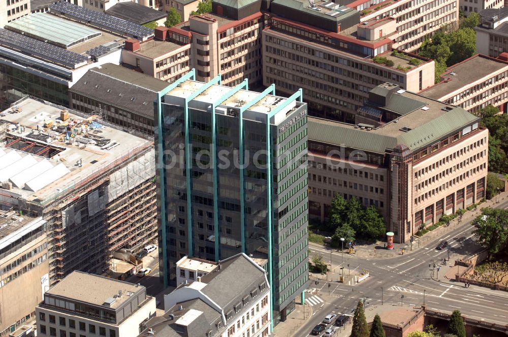 Frankfurt am Main aus der Vogelperspektive: Gebäude der Schweizer-National in Frankfurt