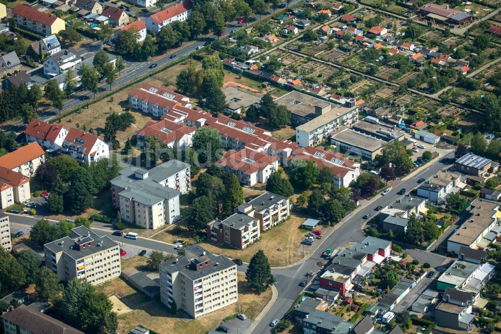 Luftbild Bergkamen - Gebäude des Seniorenzentrums Hermann-Görlitz-Seniorenzentrum in Bergkamen in Nordrhein-Westfalen, Deurschland