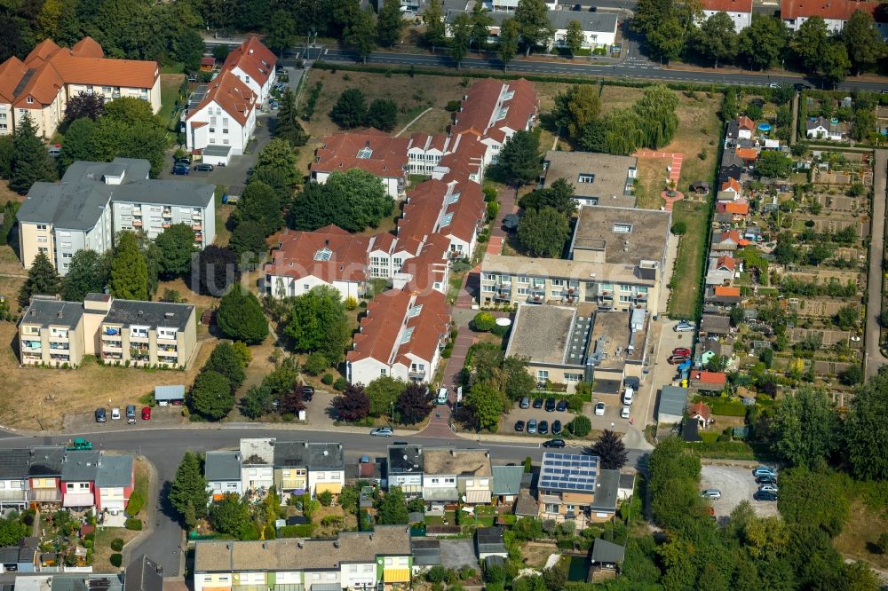 Luftbild Bergkamen - Gebäude des Seniorenzentrums Hermann-Görlitz-Seniorenzentrum in Bergkamen in Nordrhein-Westfalen, Deurschland