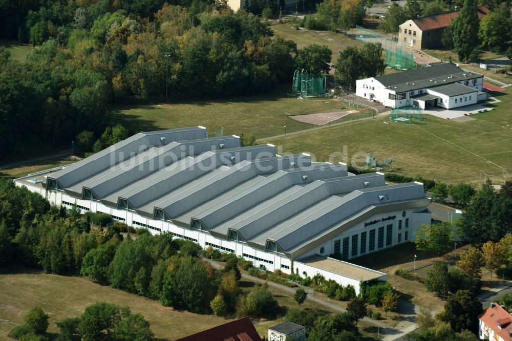 Halle (Saale) aus der Vogelperspektive: Gebäude der Sporthalle in Halle (Saale) im Bundesland Sachsen-Anhalt