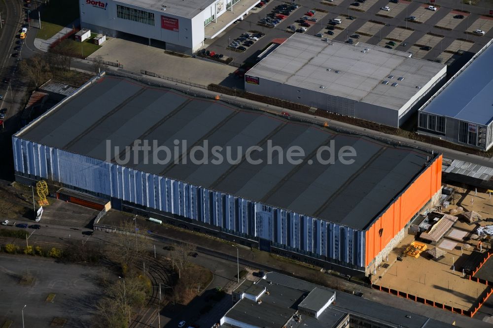 Leipzig aus der Vogelperspektive: Gebäude der Sporthalle in Leipzig im Bundesland Sachsen