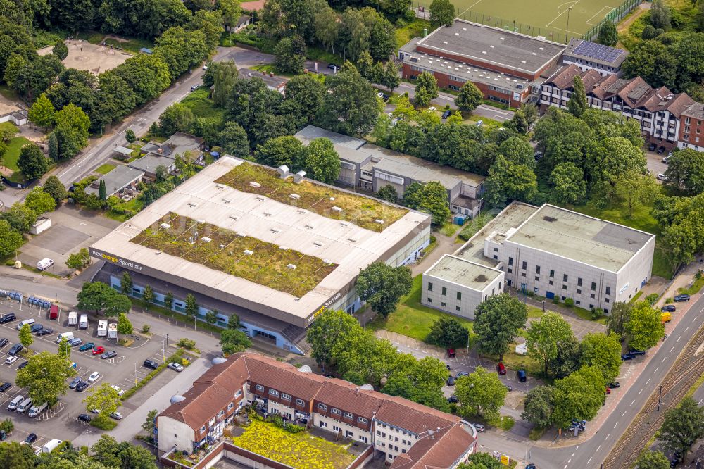 Luftbild Mülheim an der Ruhr - Gebäude der Sporthalle Westenergie Sporthalle in Mülheim an der Ruhr im Bundesland Nordrhein-Westfalen, Deutschland