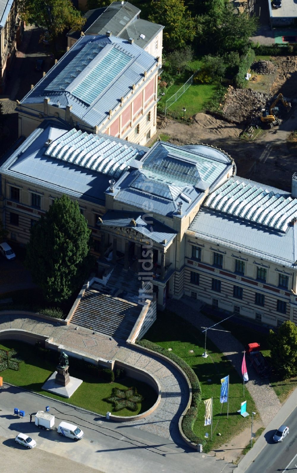 Schwerin aus der Vogelperspektive: Gebäude des Staatliches Museum Schwerin - Kunstsammlungen, Schlösser und Gärten in Schwerin im Bundesland Mecklenburg-Vorpommern