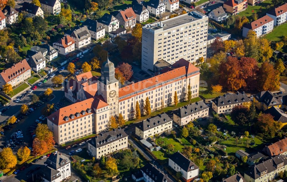 Arnsberg von oben - Gebäude der Stadtverwaltung - Rathaus in Arnsberg im Bundesland Nordrhein-Westfalen