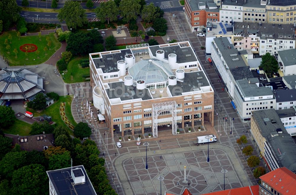 Luftaufnahme Waltrop - Gebäude der Stadtverwaltung - Rathaus in Dortmund im Bundesland Nordrhein-Westfalen