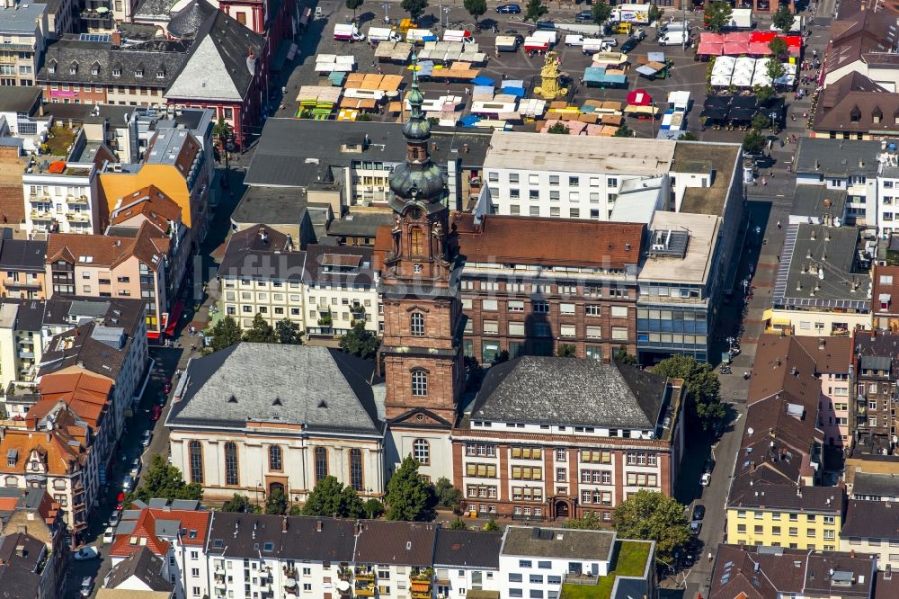 Luftaufnahme Mannheim - Gebäude der Stadtverwaltung - Rathaus in Mannheim im Bundesland Baden-Württemberg