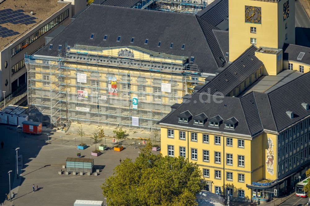 Witten von oben - Gebäude der Stadtverwaltung - Rathaus am Marktplatz in Witten im Bundesland Nordrhein-Westfalen