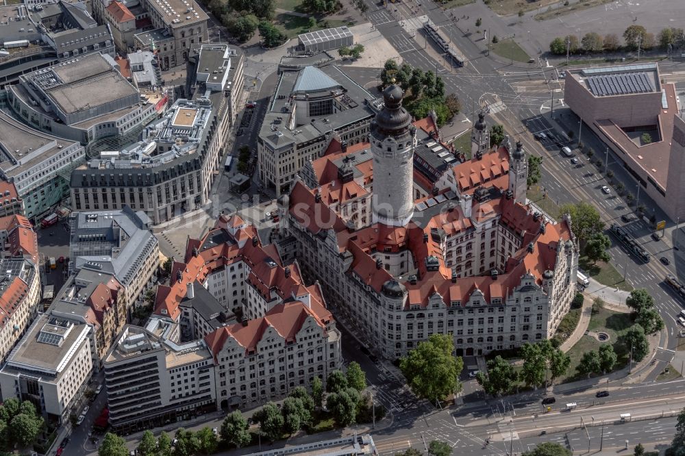 Luftbild Leipzig - Gebäude der Stadtverwaltung - Rathaus am Martin-Luther-Ring in Leipzig im Bundesland Sachsen