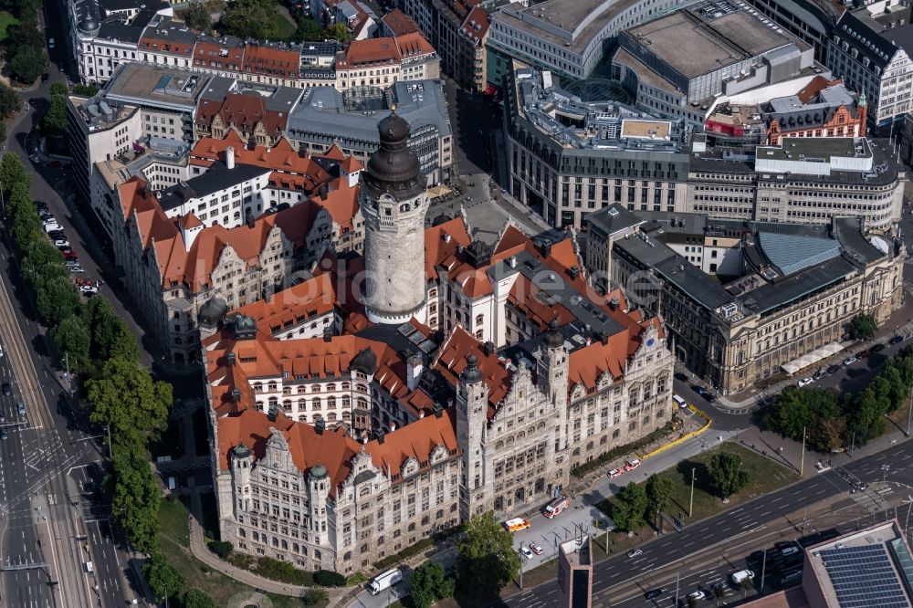 Leipzig von oben - Gebäude der Stadtverwaltung - Rathaus am Martin-Luther-Ring in Leipzig im Bundesland Sachsen