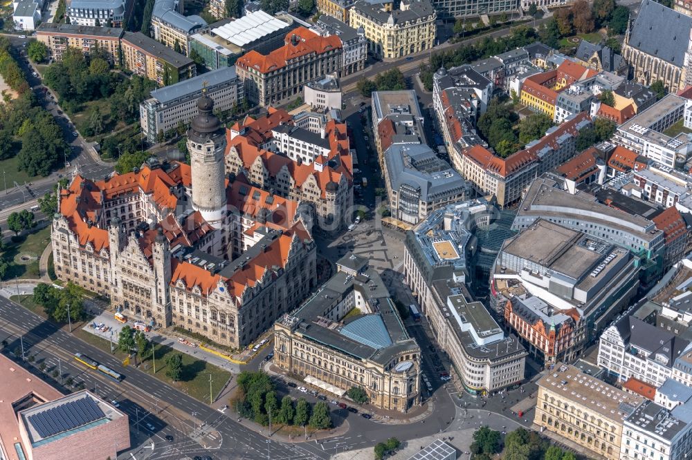 Luftbild Leipzig - Gebäude der Stadtverwaltung - Rathaus am Martin-Luther-Ring in Leipzig im Bundesland Sachsen