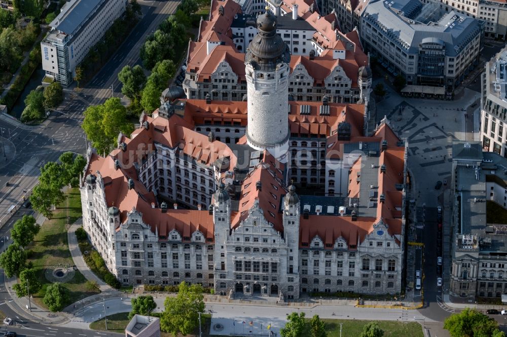 Luftbild Leipzig - Gebäude der Stadtverwaltung - Rathaus am Martin-Luther-Ring in Leipzig im Bundesland Sachsen