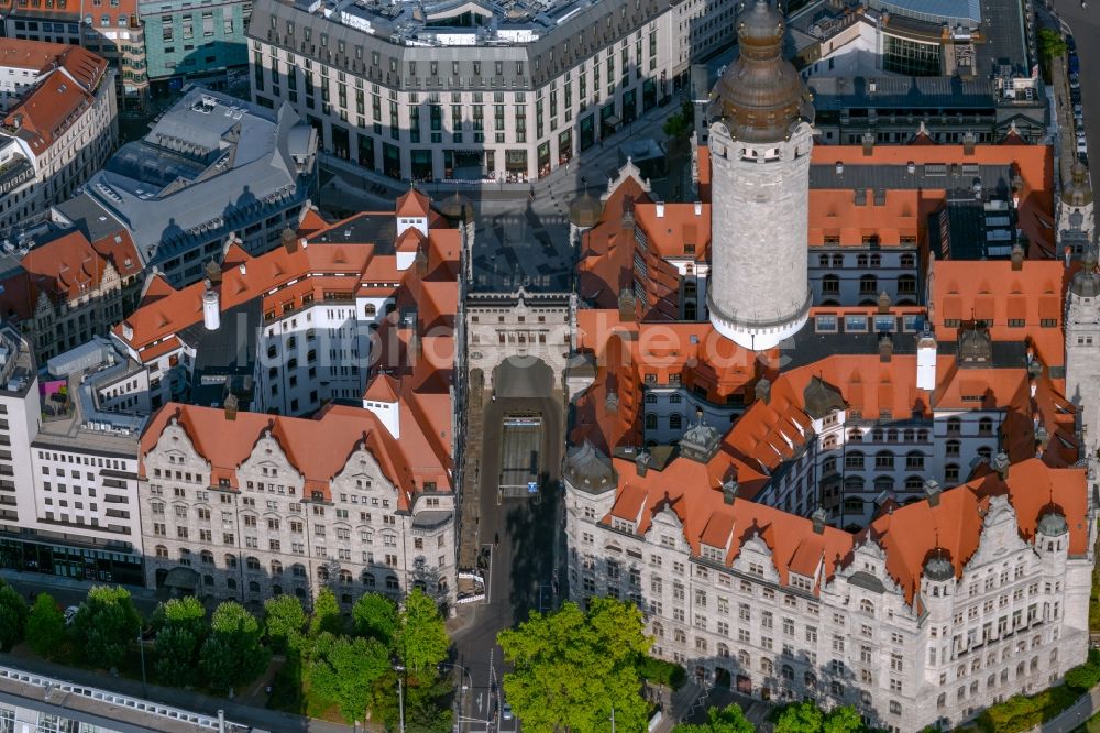 Luftbild Leipzig - Gebäude der Stadtverwaltung - Rathaus am Martin-Luther-Ring in Leipzig im Bundesland Sachsen