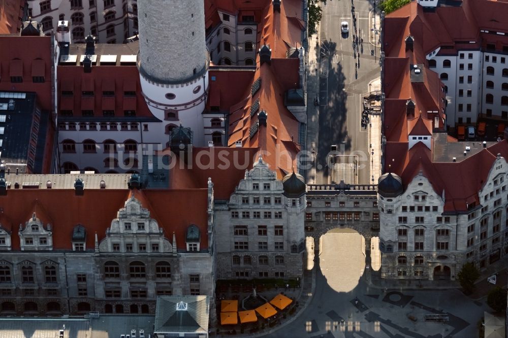 Luftbild Leipzig - Gebäude der Stadtverwaltung - Rathaus am Martin-Luther-Ring in Leipzig im Bundesland Sachsen