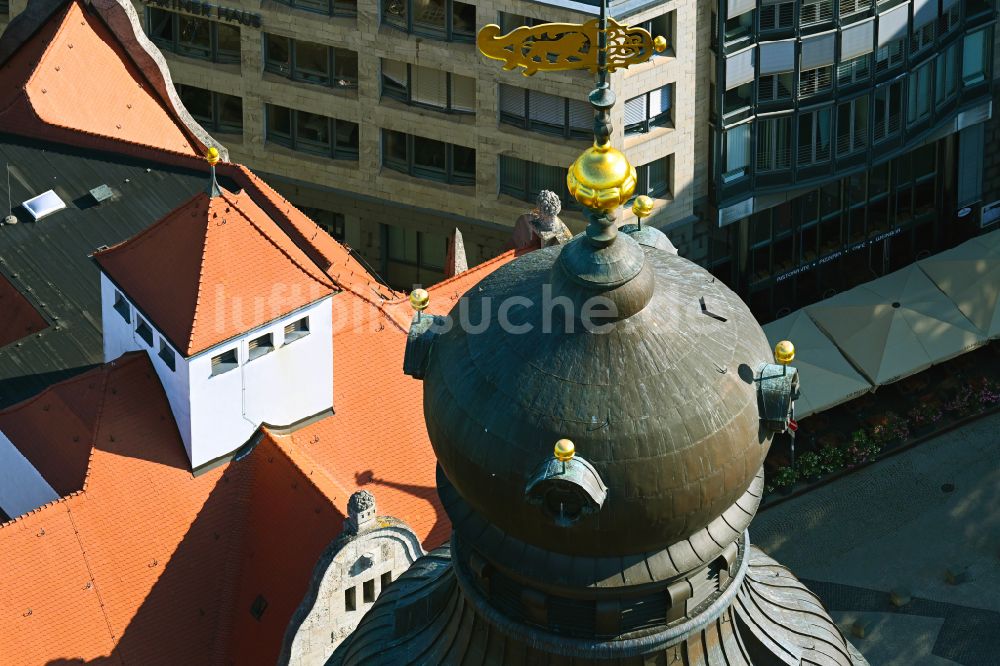 Luftaufnahme Leipzig - Gebäude der Stadtverwaltung - Rathaus am Martin-Luther-Ring in Leipzig im Bundesland Sachsen