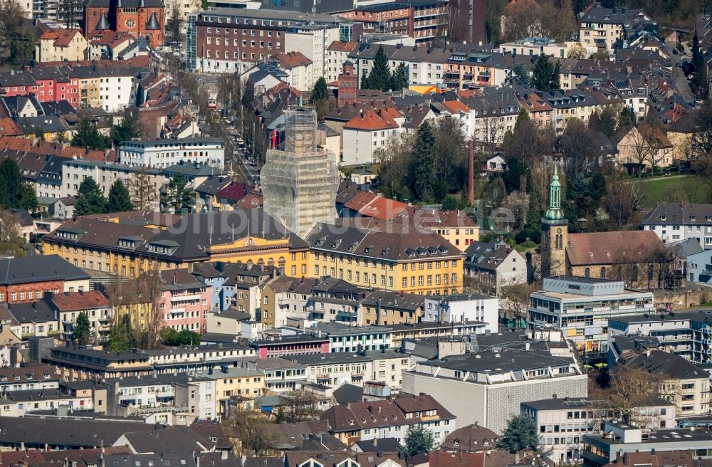 Luftaufnahme Witten - Gebäude der Stadtverwaltung - Rathaus im Ortsteil Bommern in Witten im Bundesland Nordrhein-Westfalen