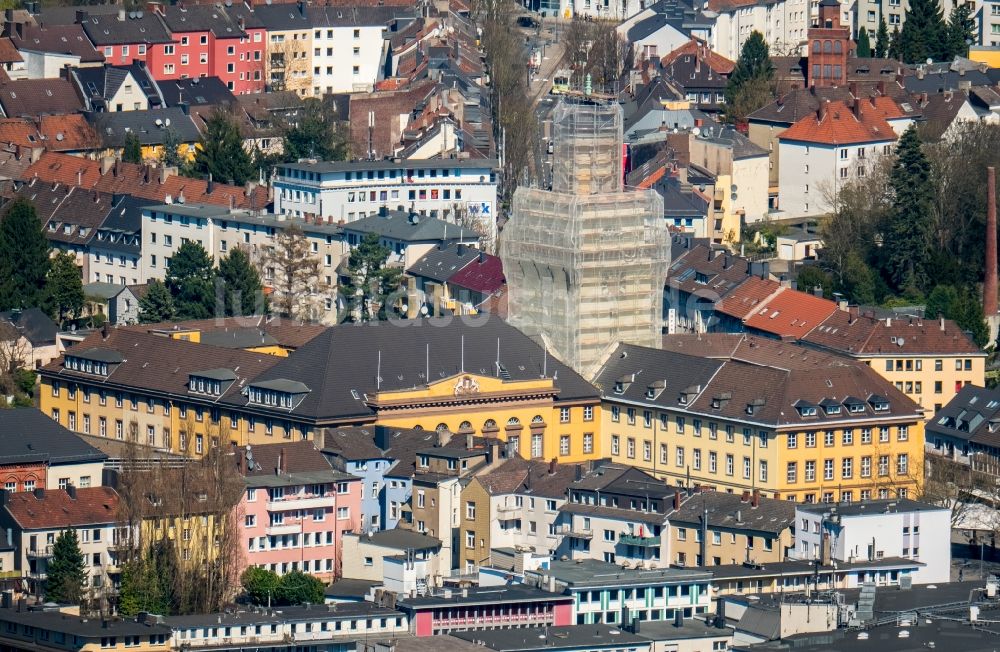 Witten von oben - Gebäude der Stadtverwaltung - Rathaus im Ortsteil Bommern in Witten im Bundesland Nordrhein-Westfalen