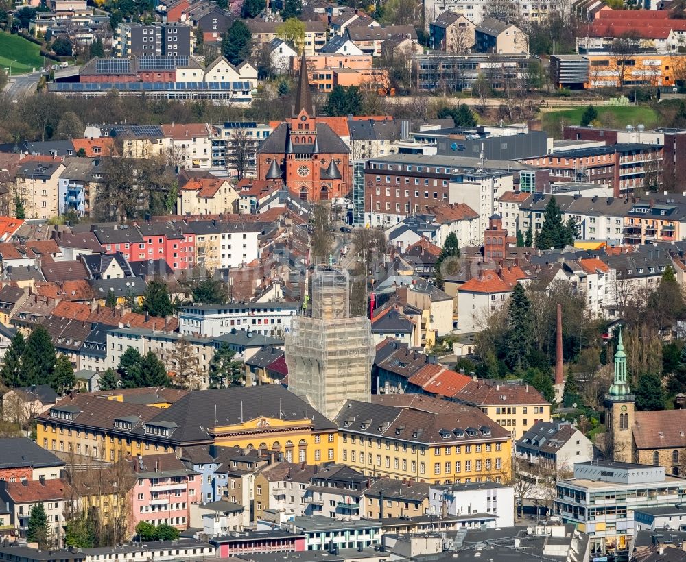 Witten aus der Vogelperspektive: Gebäude der Stadtverwaltung - Rathaus im Ortsteil Bommern in Witten im Bundesland Nordrhein-Westfalen