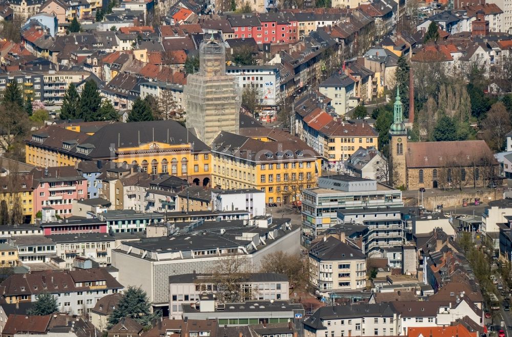 Witten von oben - Gebäude der Stadtverwaltung - Rathaus im Ortsteil Bommern in Witten im Bundesland Nordrhein-Westfalen