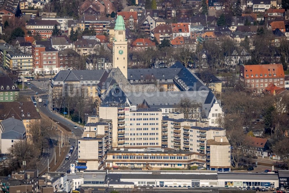 Gelsenkirchen aus der Vogelperspektive: Gebäude der Stadtverwaltung - Rathaus im Ortsteil Buer in Gelsenkirchen im Bundesland Nordrhein-Westfalen