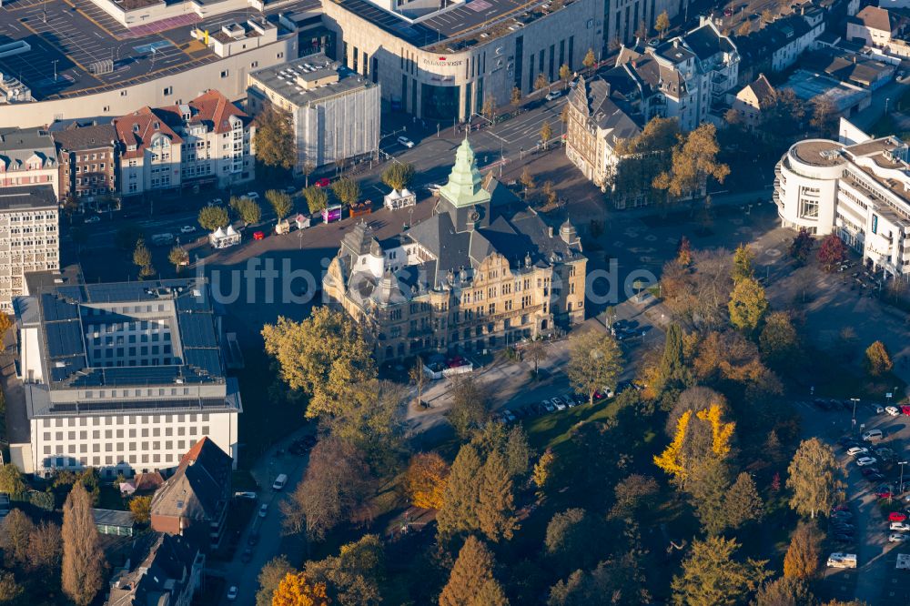 Recklinghausen von oben - Gebäude der Stadtverwaltung - Rathaus in Recklinghausen im Bundesland Nordrhein-Westfalen, Deutschland