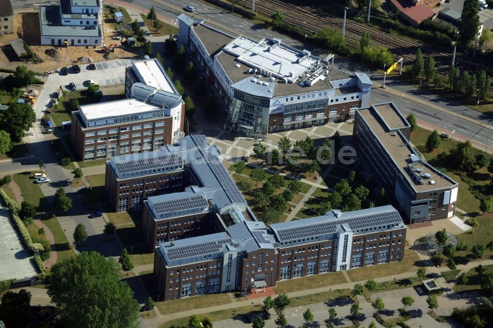 Waren (Müritz) aus der Vogelperspektive: Gebäude der Stadtverwaltung - Rathaus in Waren (Müritz) im Bundesland Mecklenburg-Vorpommern