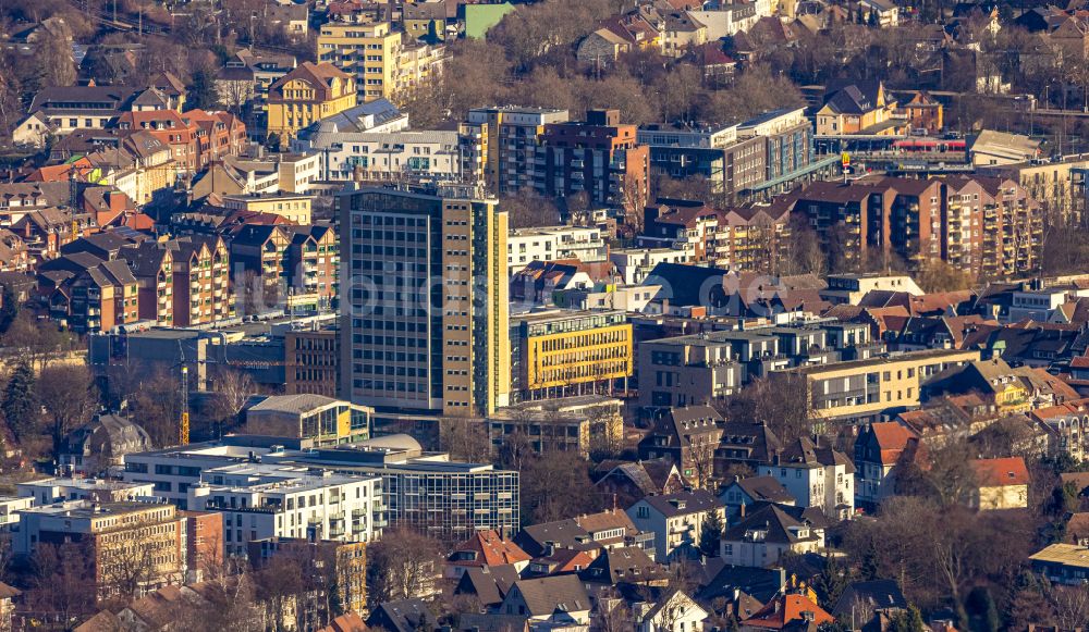 Luftbild Lünen - Gebäude der Stadtverwaltung - Rathaus am Willy-Brandt-Platz in Lünen im Bundesland Nordrhein-Westfalen, Deutschland