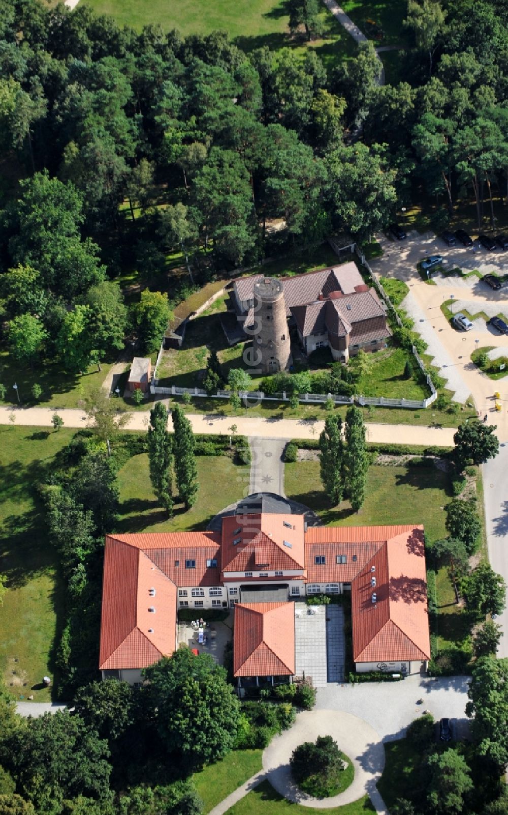 Luftbild Bad Saarow - Gebäude des Tourismusverbandes Seenland Oder-Spree e.V.