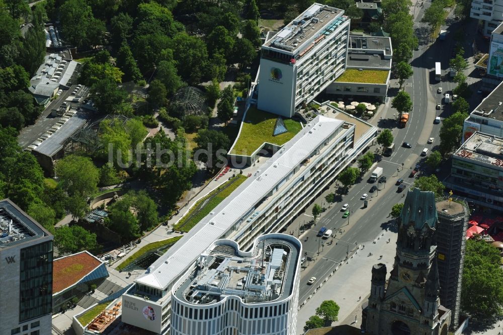 Luftaufnahme Berlin - Gebäudeensemble Bikinihaus in der Budapester Straße im Bezirk Charlottenburg in Berlin