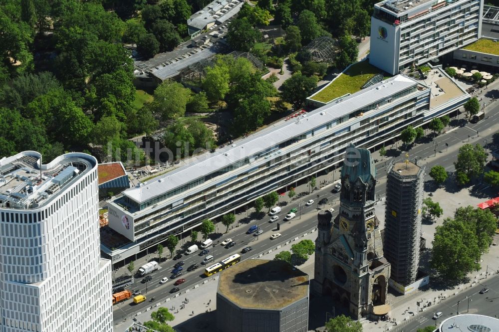 Berlin aus der Vogelperspektive: Gebäudeensemble Bikinihaus in der Budapester Straße im Bezirk Charlottenburg in Berlin