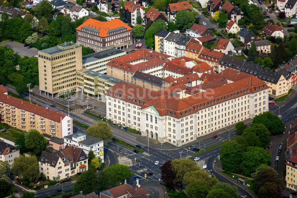 Luftbild Hagen - Gebäudekomplex des Amtsgericht - Gericht in in Hagen im Bundesland Nordrhein-Westfalen